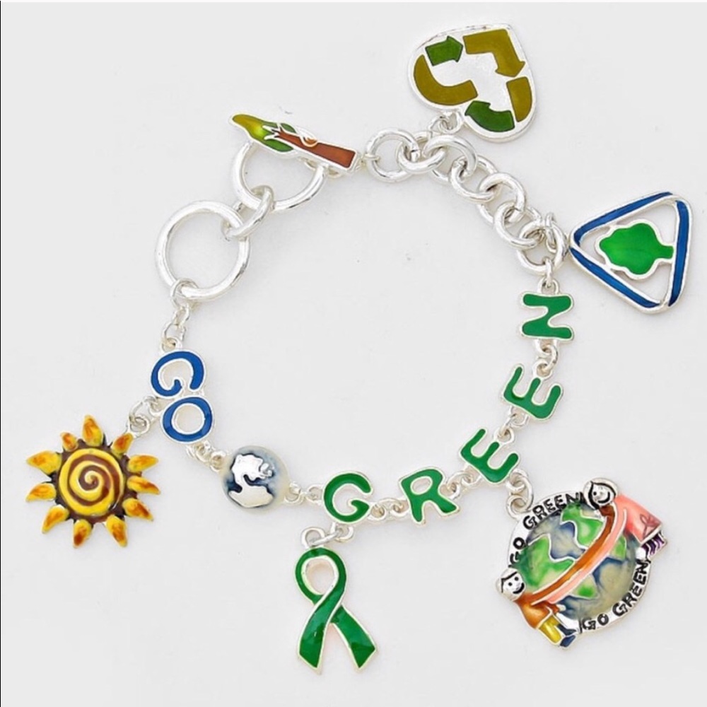 Go Green Recycle Charm Bracelet - Picture 1 of 3